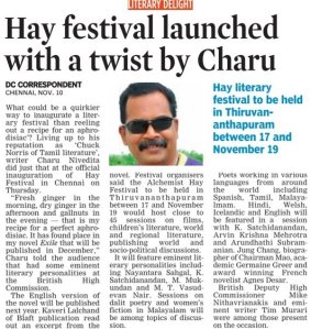 Charu Nivedita at the inauguration of the Hay Festival Trivandrum, 2011 at Chennai 1