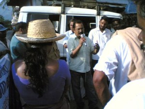 Charu speaks at anti-coke march, Kanjikode on Aug 29, 2008. 2
